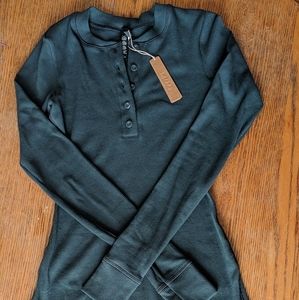 Skims Cotton Rib Henley Mini Dress NEW